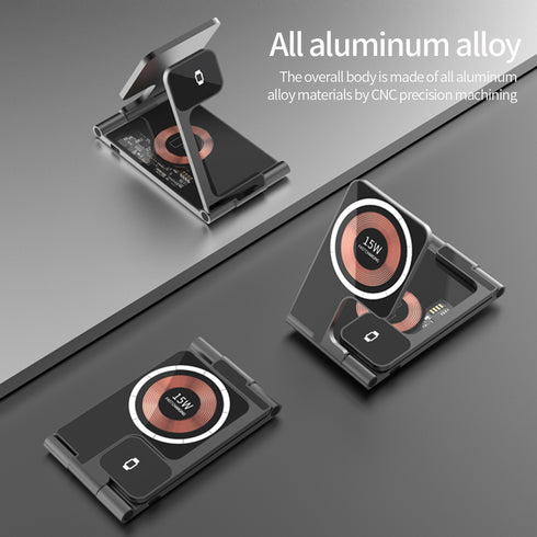 All-Metal Dual 15W Foldable Magnetic Wireless Charger