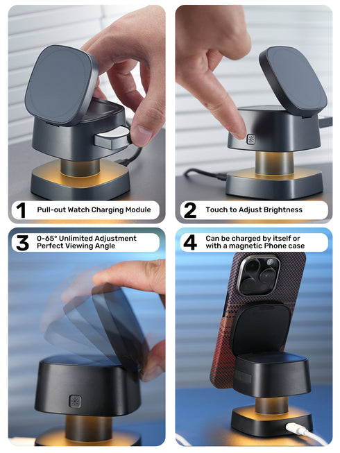 SlimQ 4-in-1 Wireless Charger Night Light