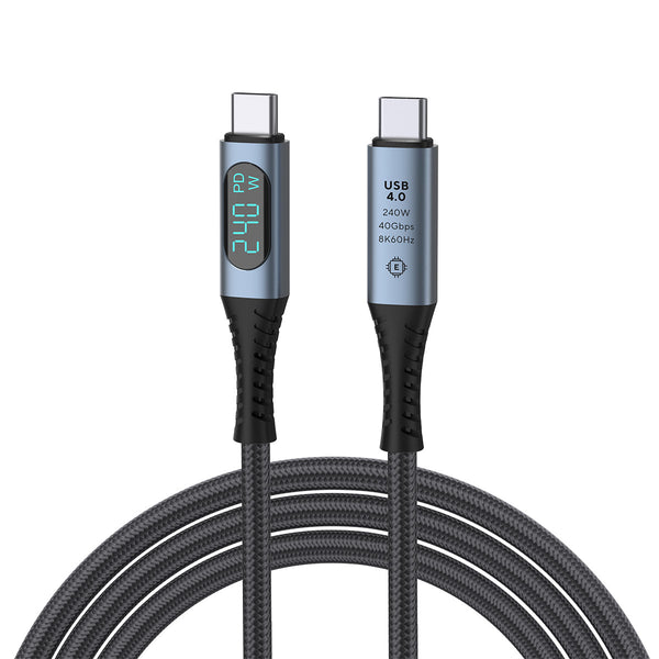 USB4 Gen3 Type-C 双方向 USB-IF 認定ケーブル 8K60Hz、データ 40Gbps、PD 240W(48V/5A) 1m / 3.28ft
