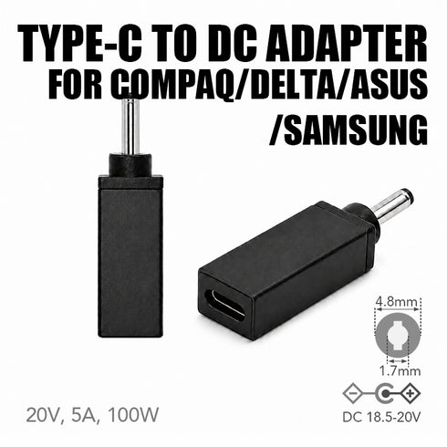 Adaptateur USB-C vers CC Embout B 4,8 x 1,7 mm