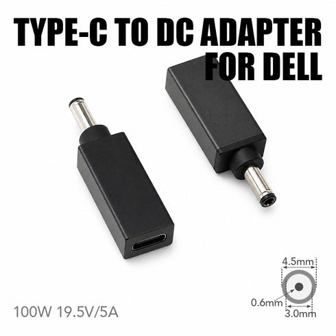USB-C - DC アダプター DELL Tip F 4.5x3.0x0.6mm