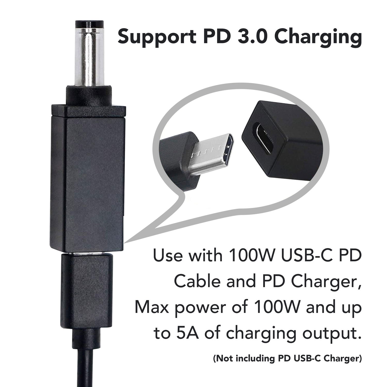 USB-C 轉 DC 適配器尖端 H 5.5x2.1mm