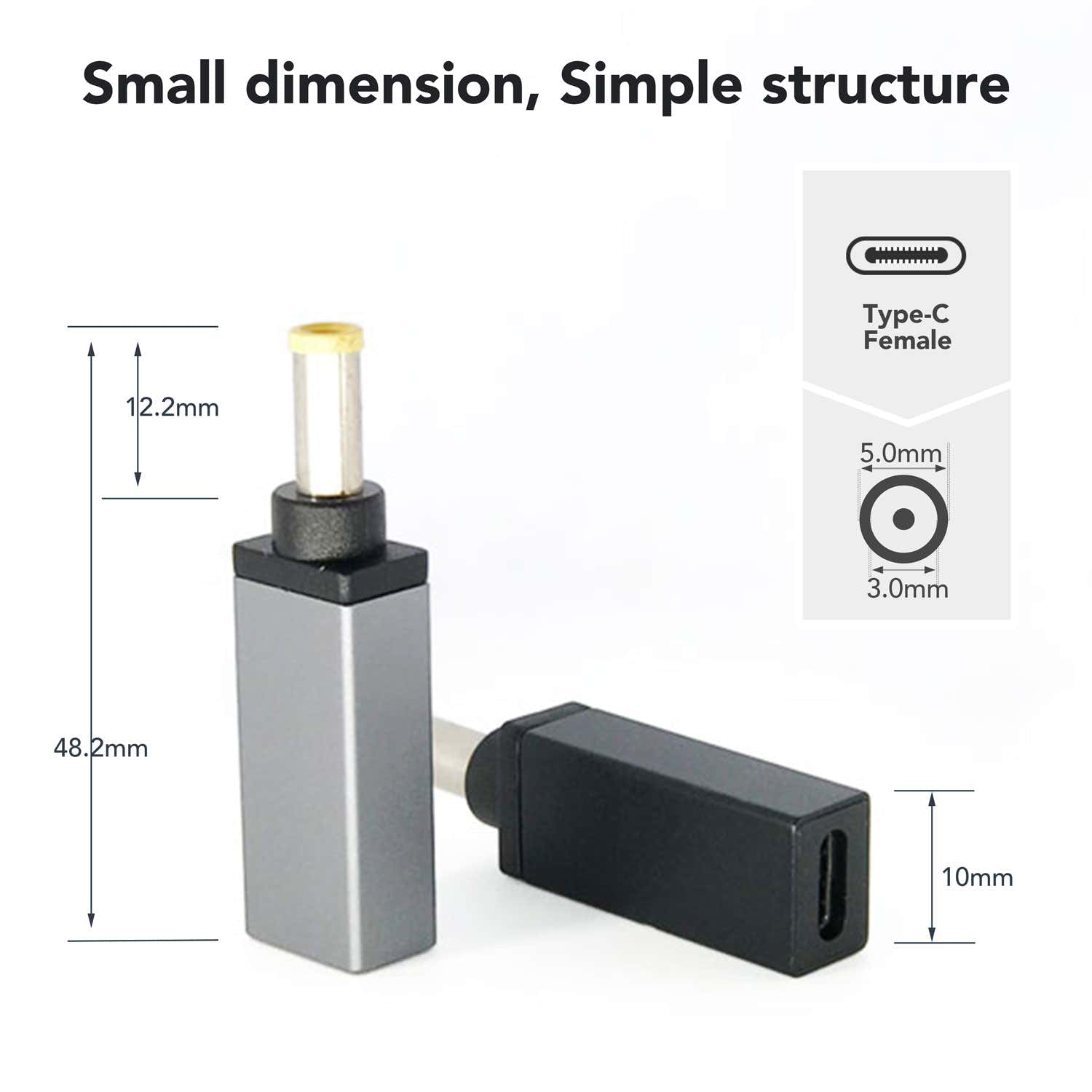 USB-C 轉 DC 適配器尖端 J 5.0x3.0mm