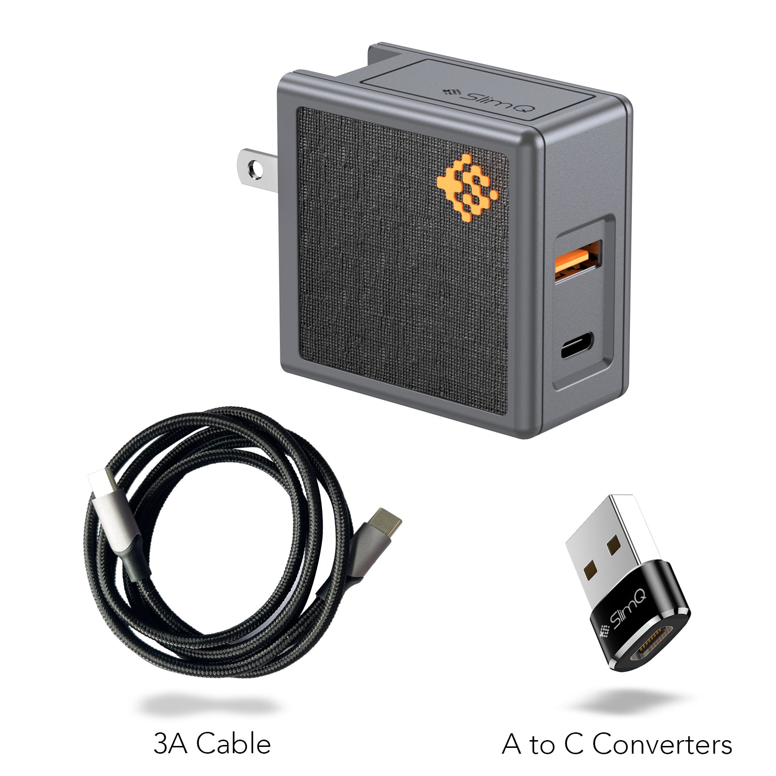 SlimQ charger with international converters — travel accessories