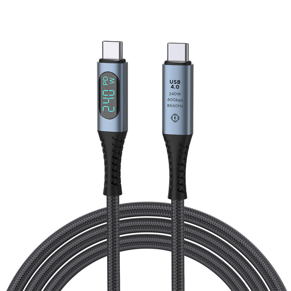 Câble certifié USB-IF bidirectionnel USB4 Gen3 Type-C 8K60Hz, données 40Gbps, PD 240W(48V/5A) 1m / 3.28ft