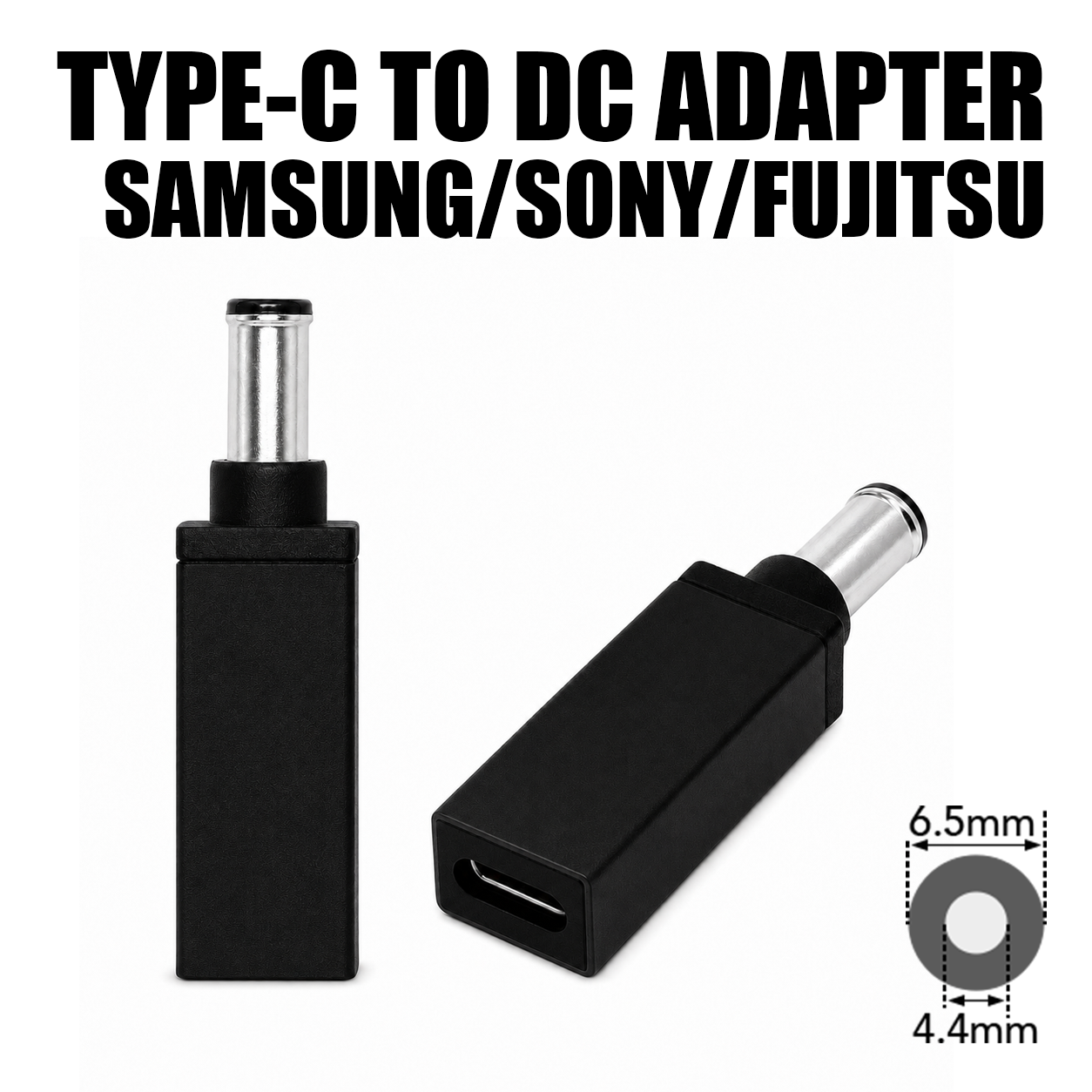 USB-C 轉 DC 適配器尖端 E 6.5x4.4mm