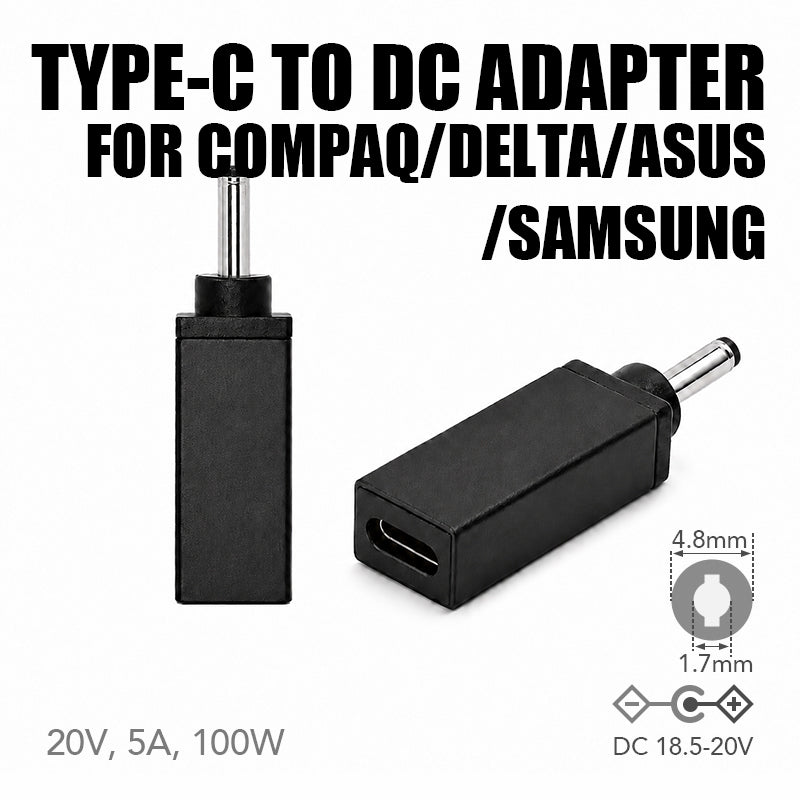 USB-C 轉 DC 適配器尖端 B 4.8x1.7mm