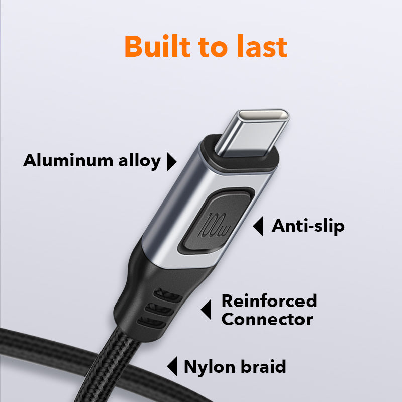 Cable trenzado de nylon de superficie de Microsoft 5A 1.5m