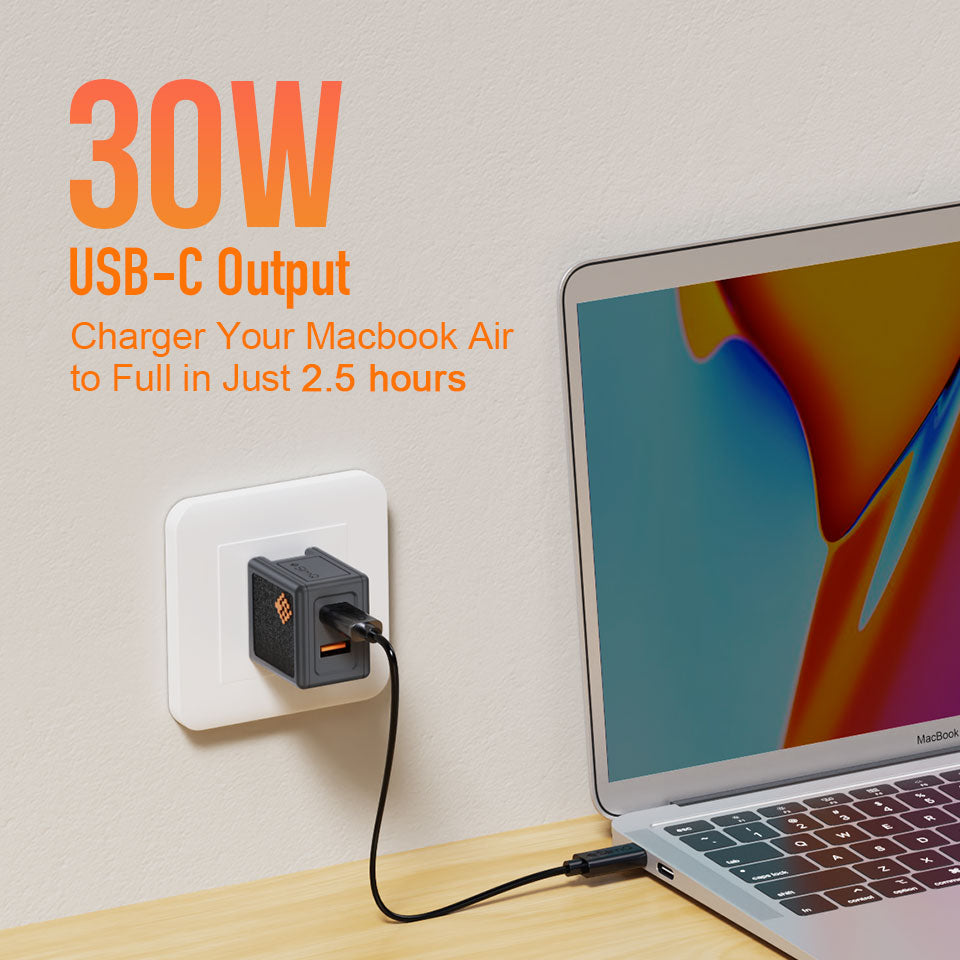 Chargeur USB C 30 W 2 ports SlimQ®