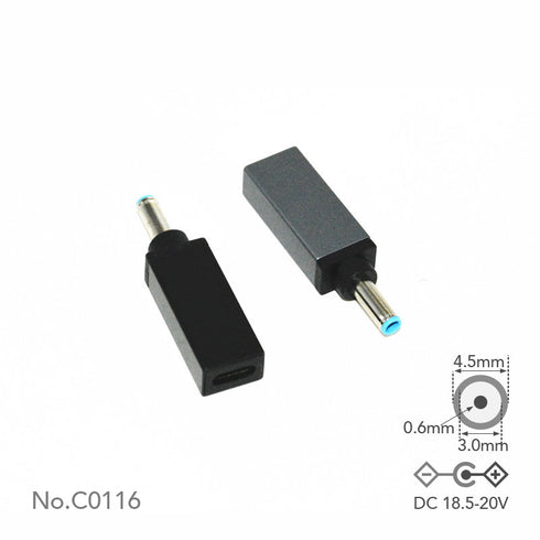 Adaptador USB-C a CC Punta HP F 4,5x3,0x0,6 mm