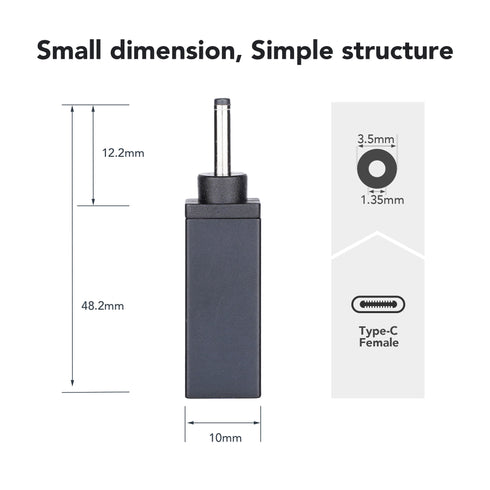 Adaptateur USB-C vers DC DELL Tip P 3.5x1.35mm